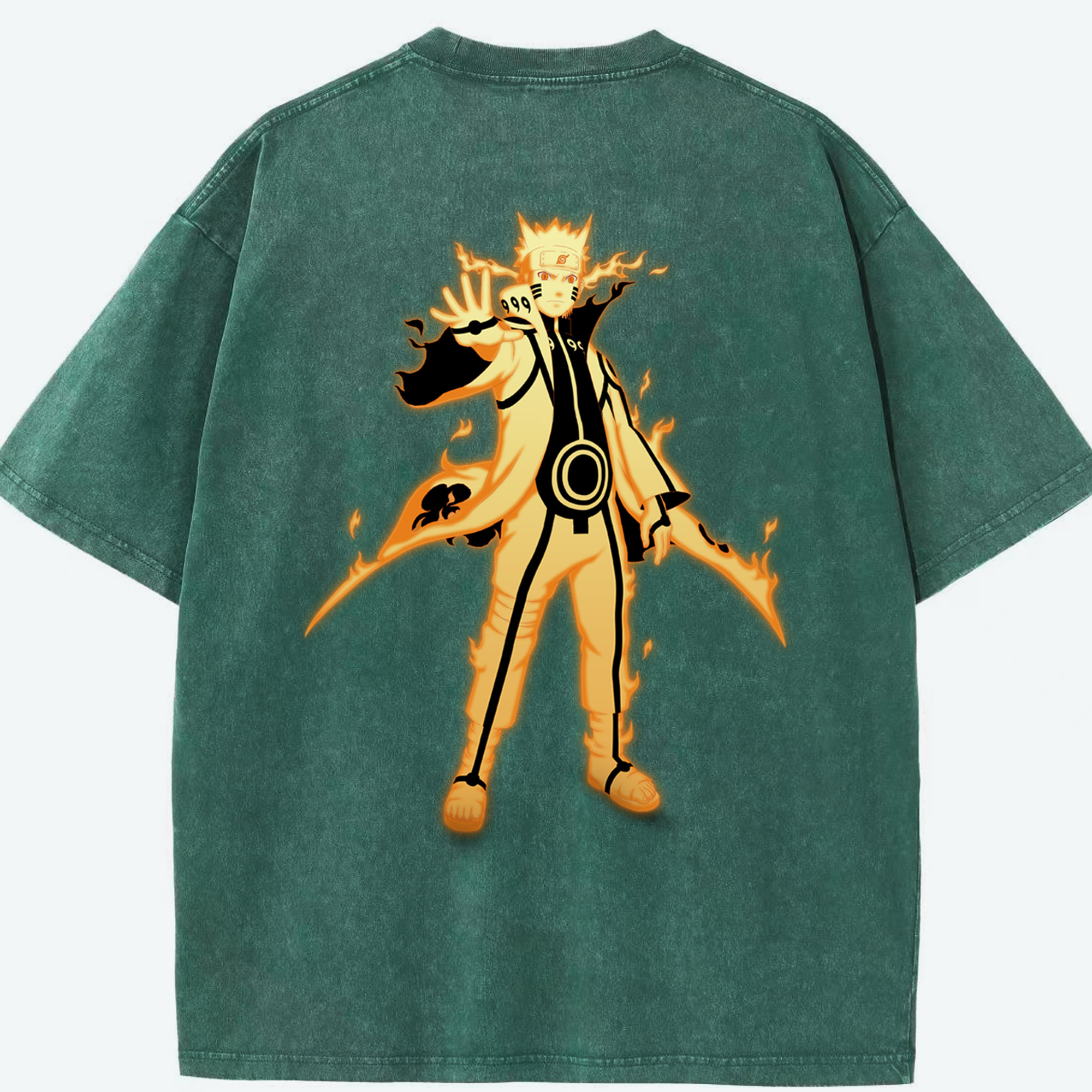 （画像用） NARUTO -ナルト- うずまき ナルト Uzumaki Naruto 綿100% ヴィンテージ風 半袖Tシャツ（背面プリント）